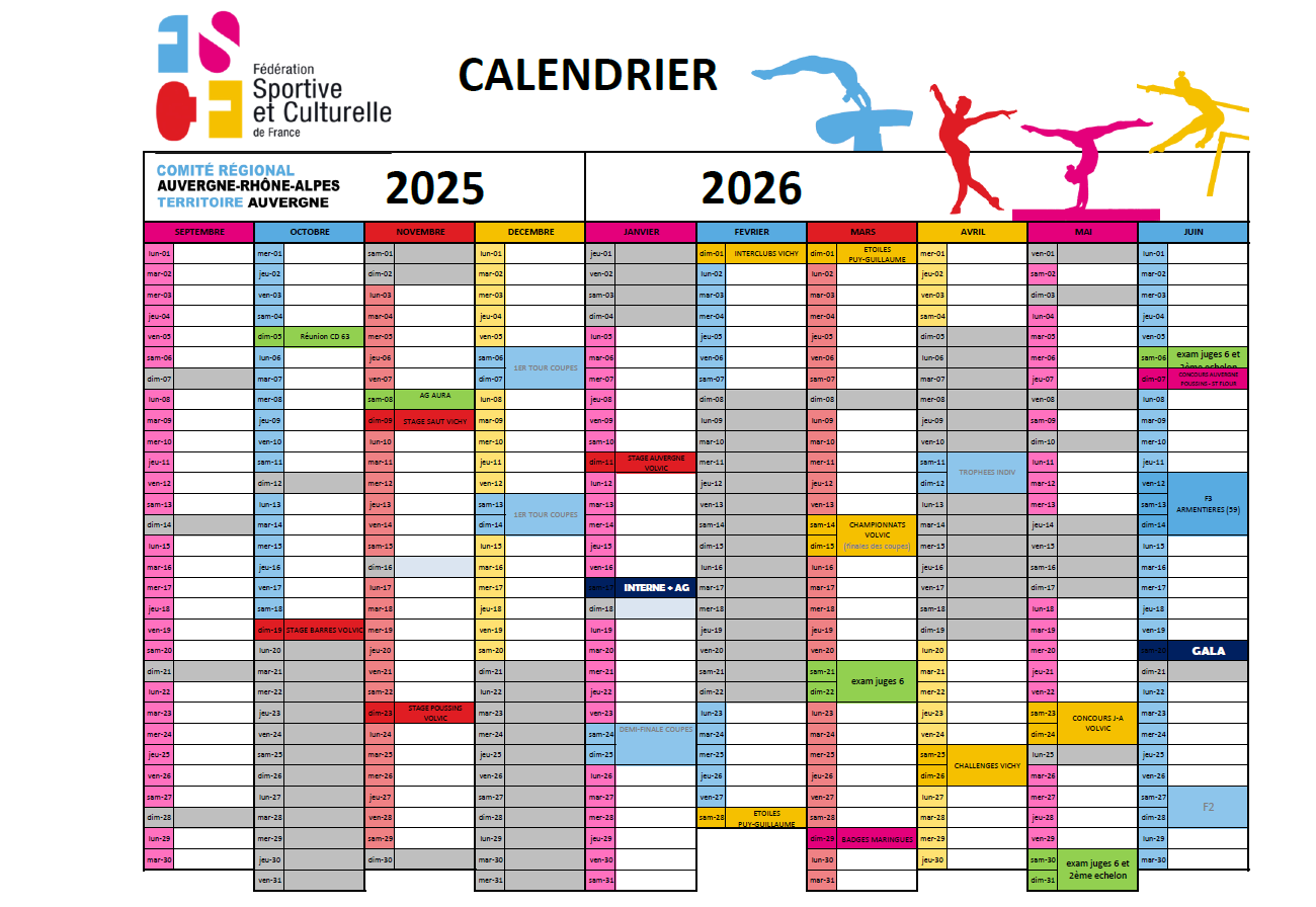 CALENDRIER 2025-2026