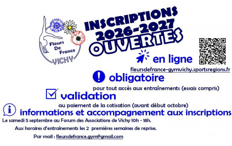 INSCRIPTIONS OUVERTES